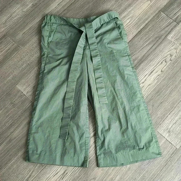 🔥J.Crew🔥 | Rory fern green crop wide leg tie waist pant - Picture 2 of 12